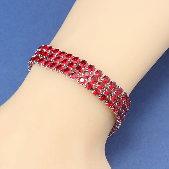 Women'S Sporty Tennis Bracelet with Synthetic zirconia Stones