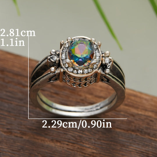 Elegant Double Color Gemstone Ring