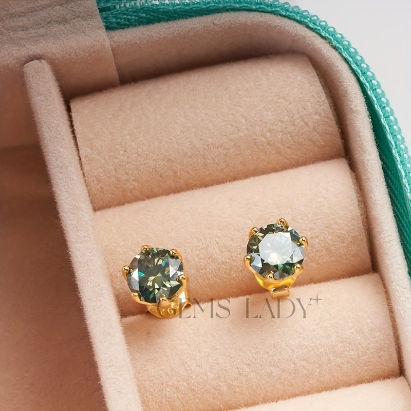 D Color Moissanite Stud Earrings