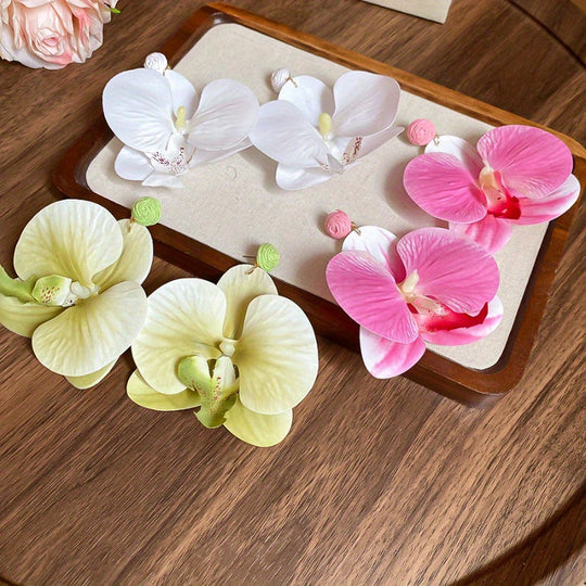 Fabric Flower Petal Earrings