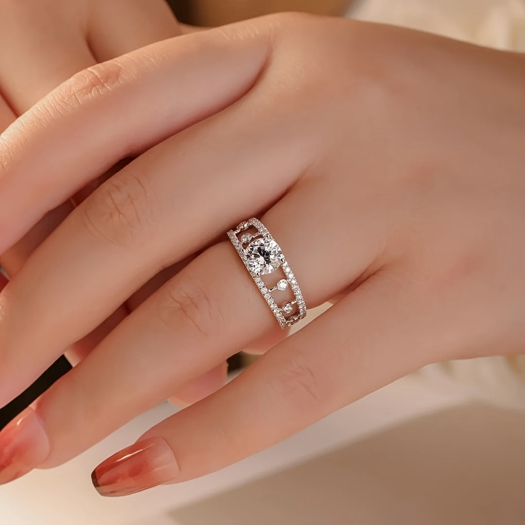 Trendy Moissanite Crown Ring