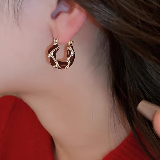 Vintage Elegant Style Hoop Earrings