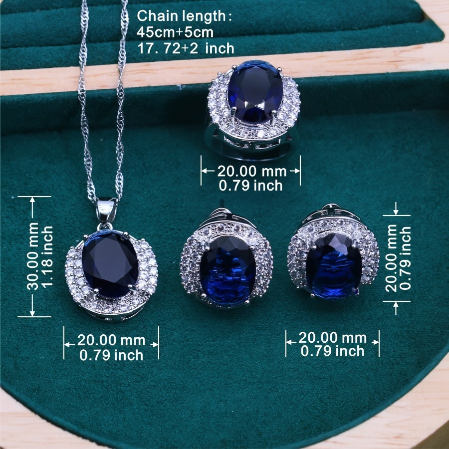 Retro 5pcs Zirconia Jewelry Set
