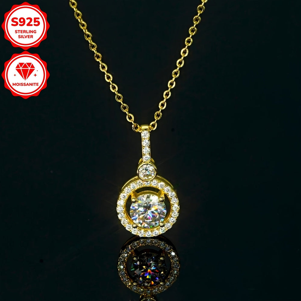 Single Strand Moissanite Pendant Necklace