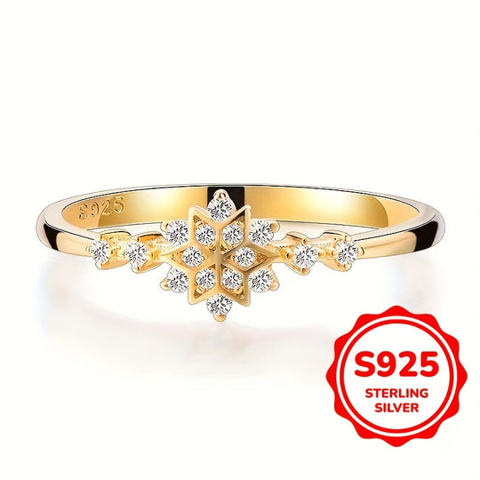 Luxury Zirconia Snowflake Ring
