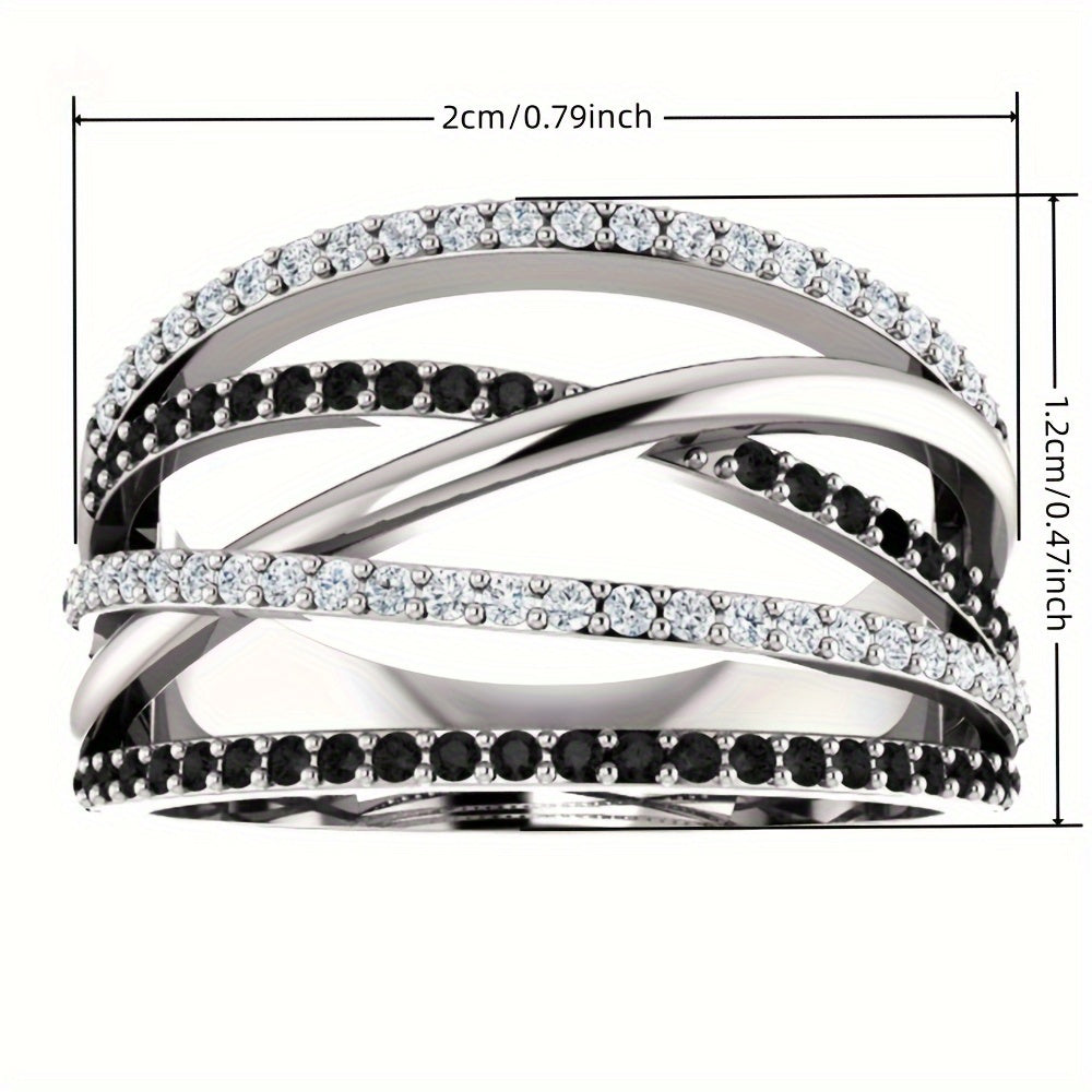 Black & White Zirconia Ring