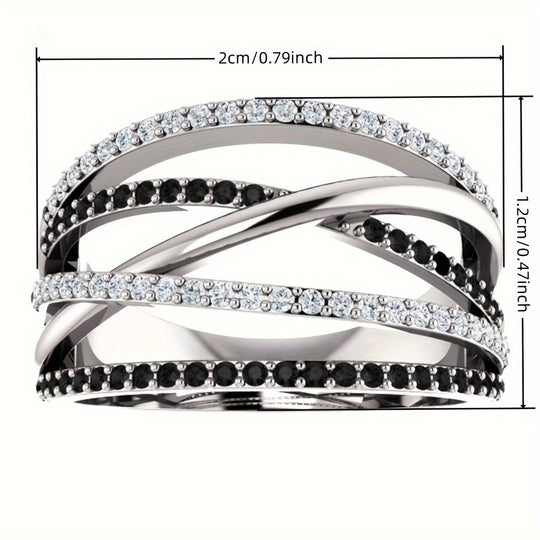 Black & White Zirconia Ring