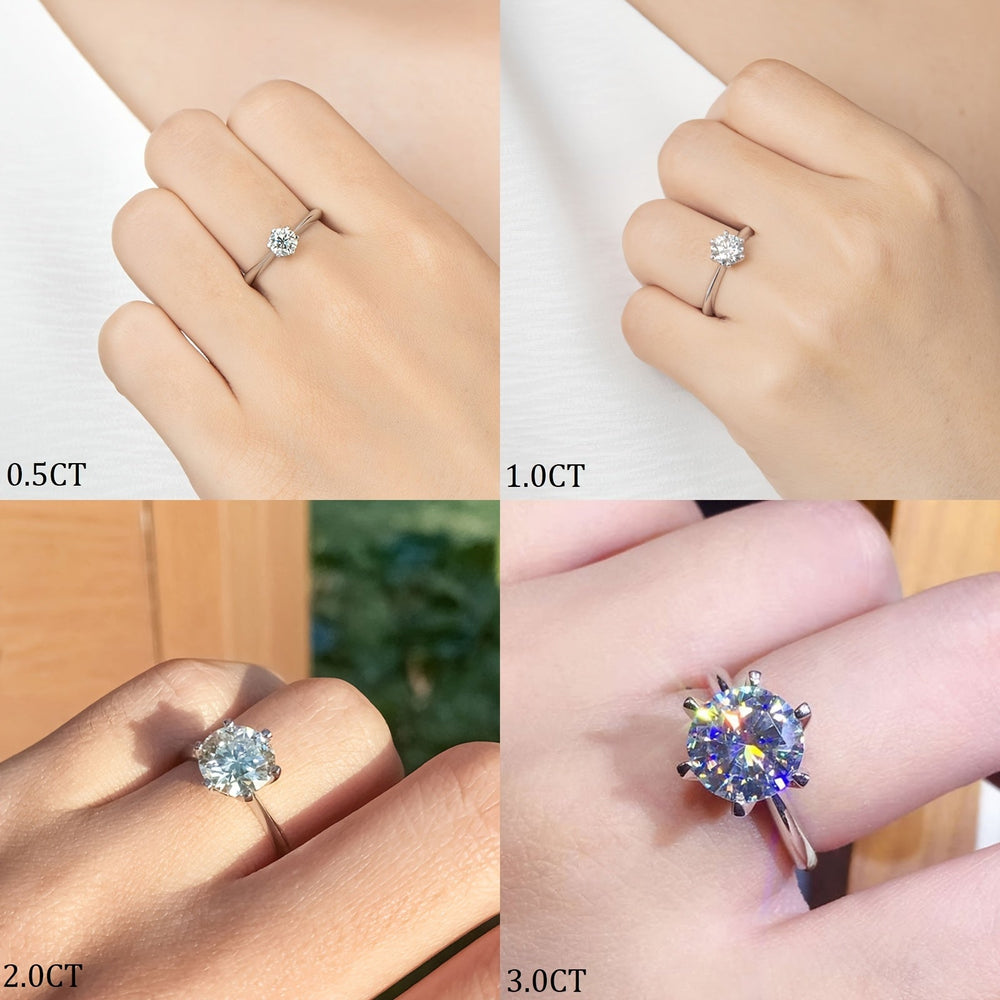 Classic Round Six-Prong Moissanite Engagement Ring