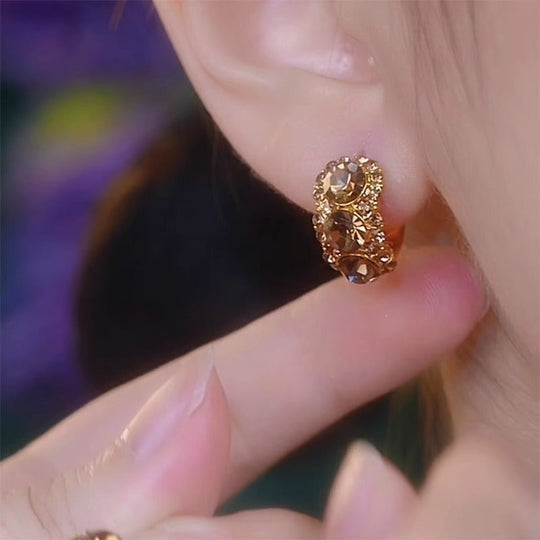 Elegant Rhinestone Hoop Earrings