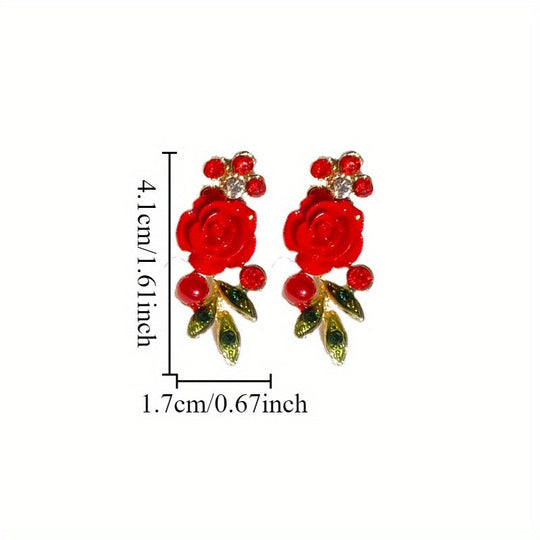 Floral Pearl Drop Earrings