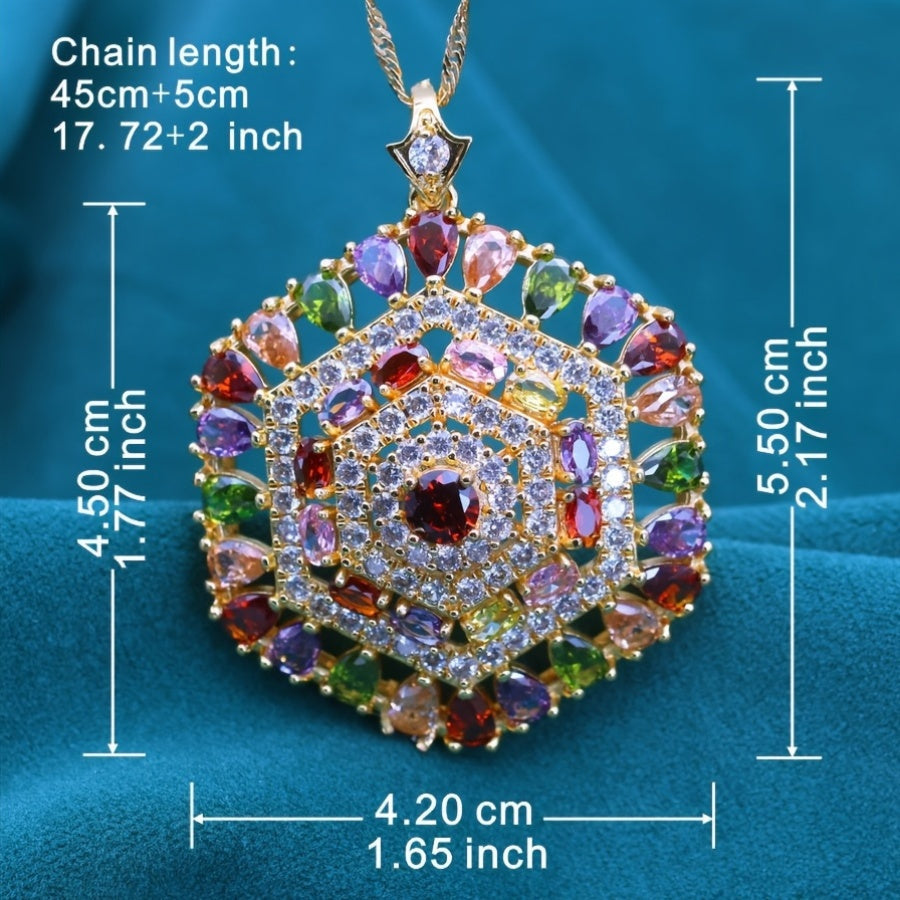 Elegant Pendant Necklace with Synthetic Cubic Zirconia