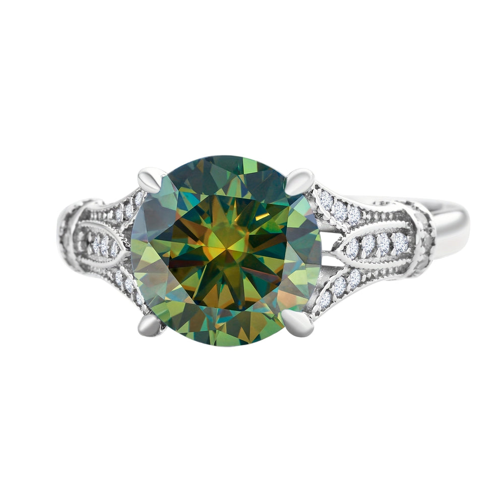 Elegant Round Moissanite Engagement Ring