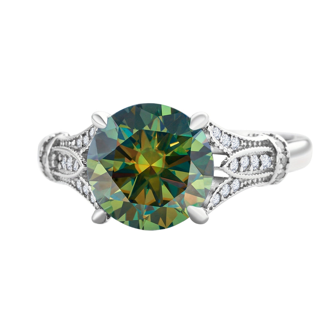 Elegant Round Moissanite Engagement Ring