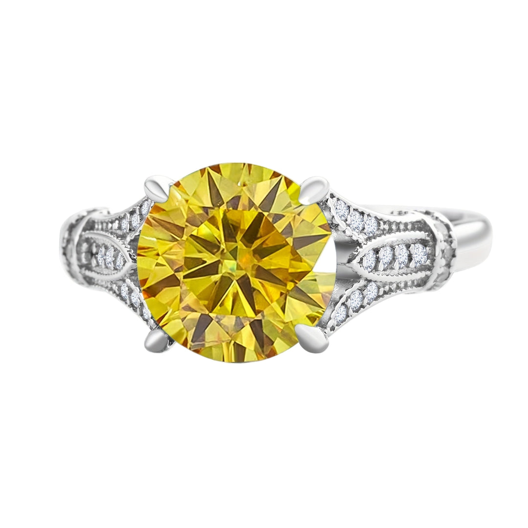 Elegant Round Moissanite Engagement Ring