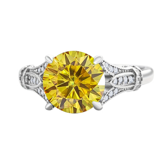 Elegant Round Moissanite Engagement Ring
