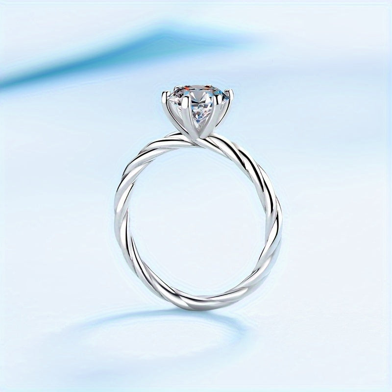 Moissanite Twisted Band Ring