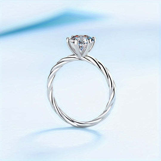 Moissanite Twisted Band Ring