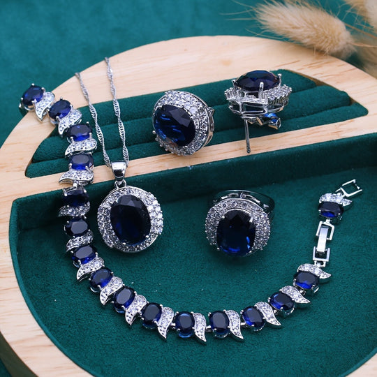 Retro 5pcs Zirconia Jewelry Set