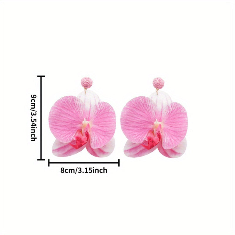Fabric Flower Petal Earrings