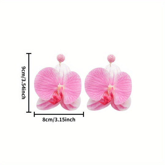Fabric Flower Petal Earrings