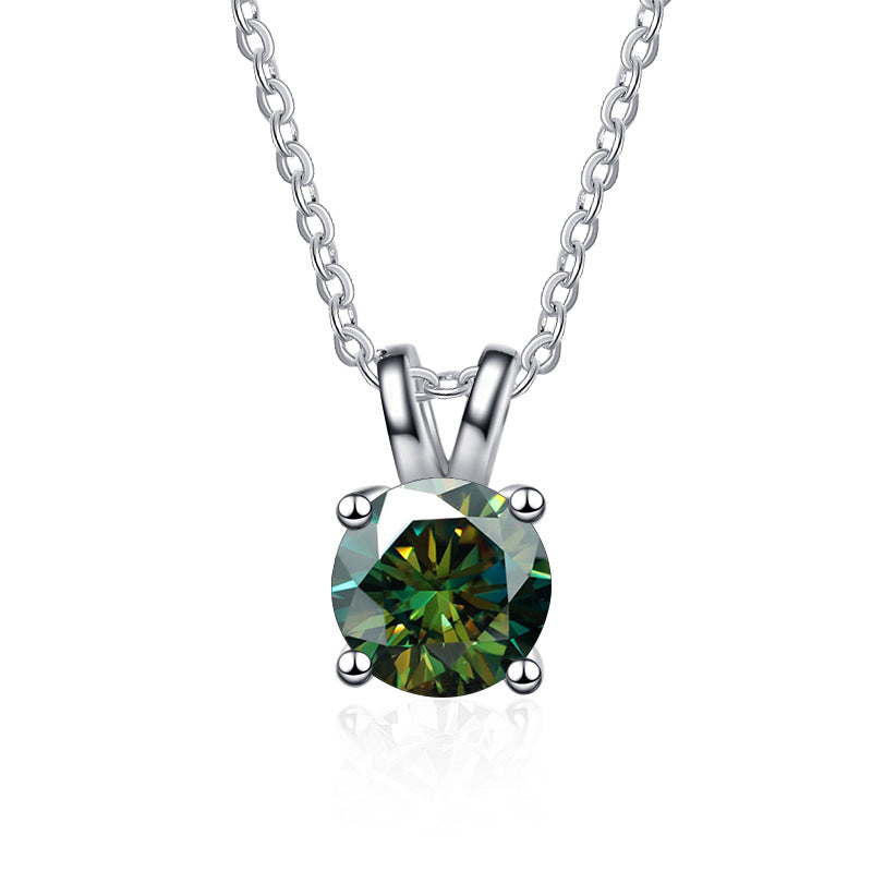 Round Cut Shiny Moissanite Pendant Necklace