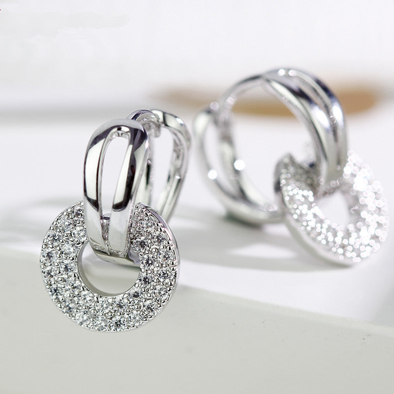 Round Synthetic Zirconia Earrings