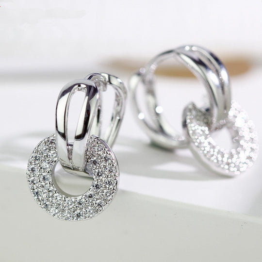 Round Synthetic Zirconia Earrings