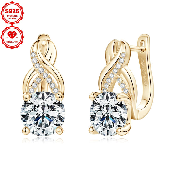 Round Silvery 8mm Moissanite Earrings