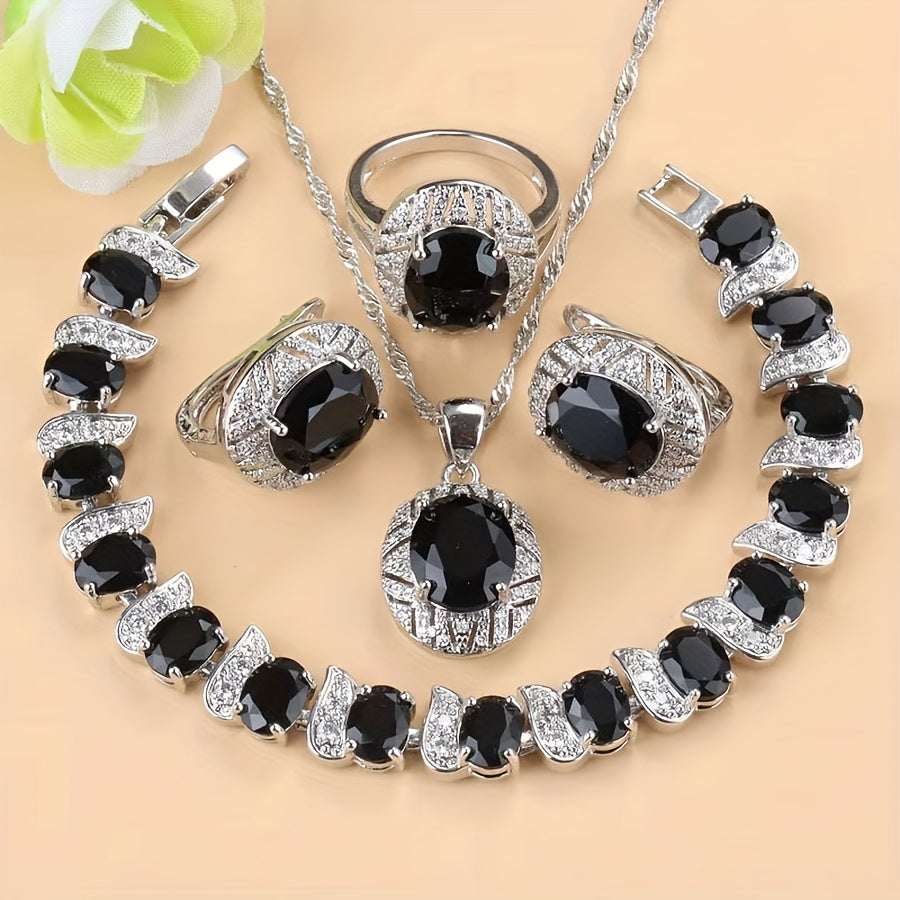 5pcs Elegant Cubic Zirconia Jewelry Set