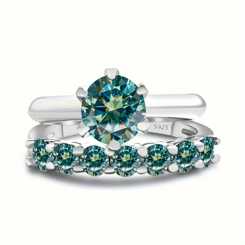 Classic French-Style Stackable Moissanite Ring Set