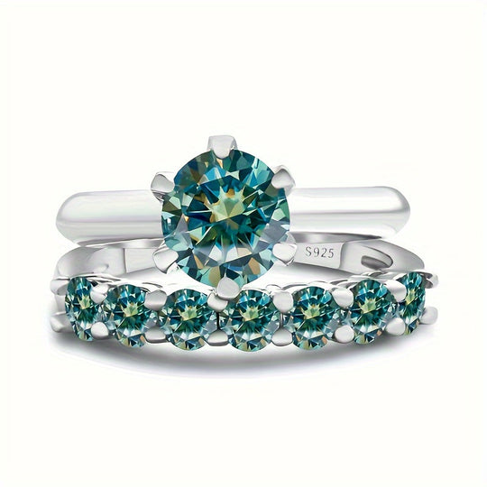 Classic French-Style Stackable Moissanite Ring Set
