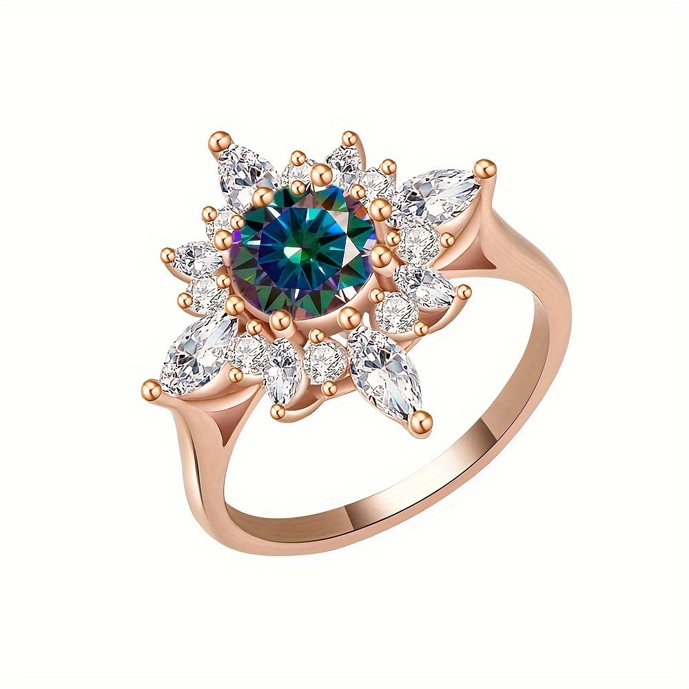 Elegant Floral Moissanite Ring