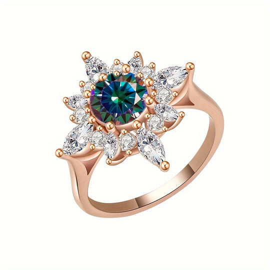 Elegant Floral Moissanite Ring