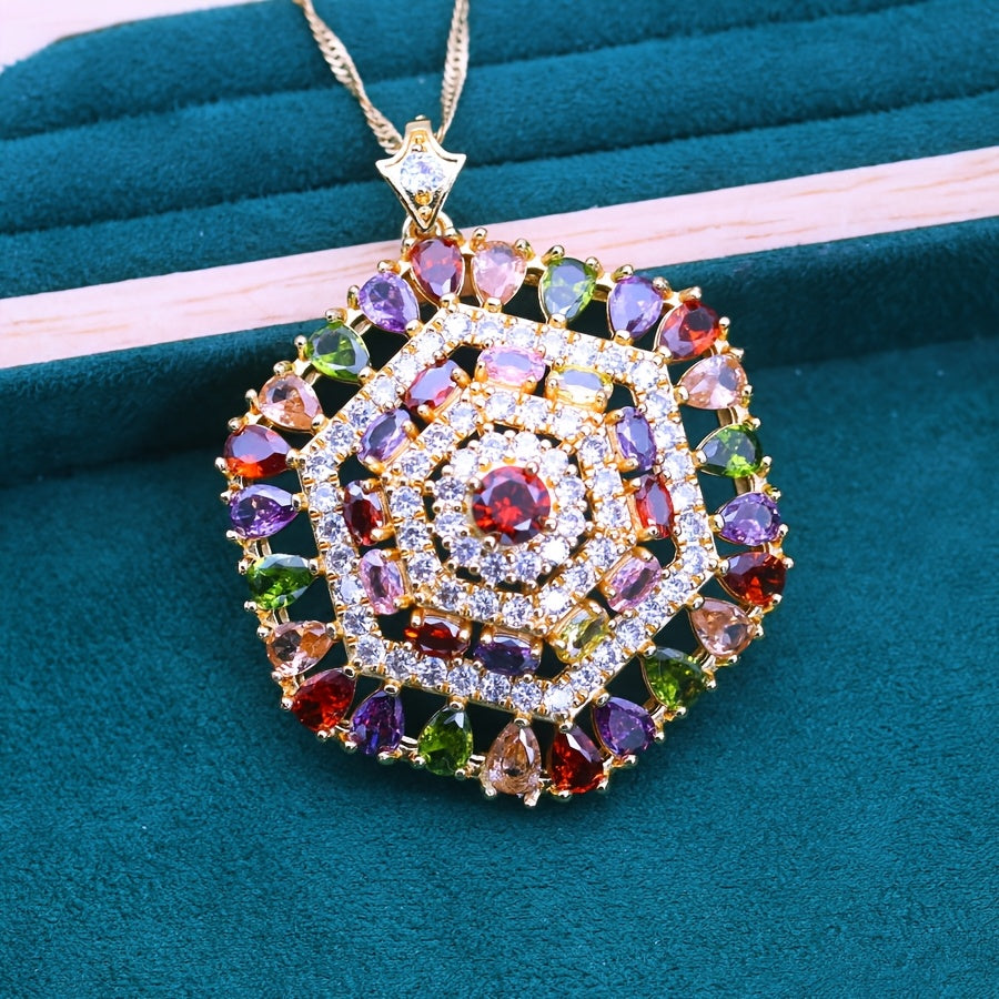 Elegant Pendant Necklace with Synthetic Cubic Zirconia