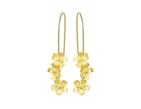 Forget-me-not Flower Long Dangle Earrings