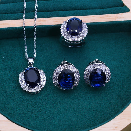 Retro 5pcs Zirconia Jewelry Set