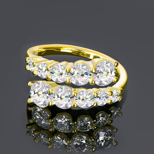 Round Moissanite Double-Headed Band Ring