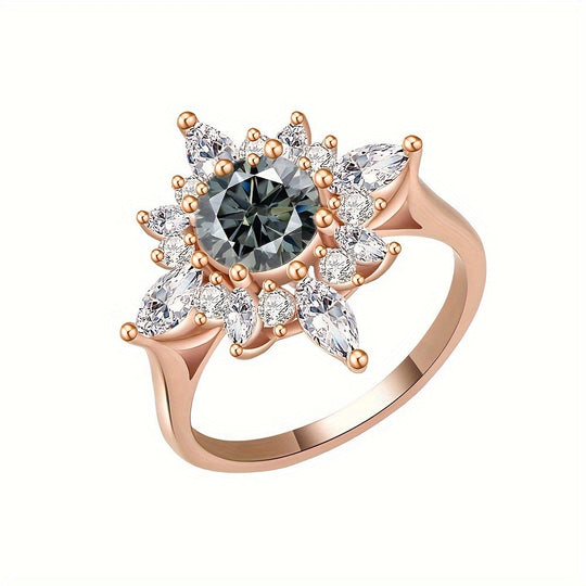 Elegant Floral Moissanite Ring