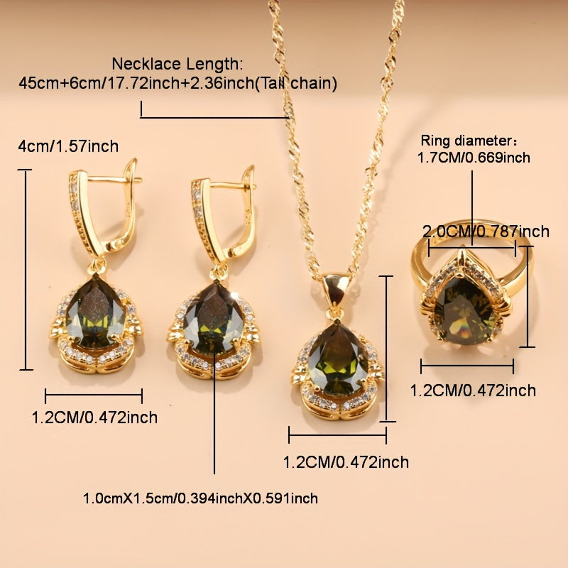 5-Piece Exquisite Teardrop Jewelry Set