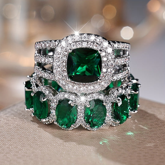 2-Piece Fashionable Synthetic Zirconia Ring