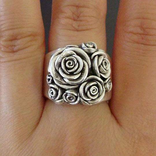 Retro Vintage Rose Flower Ring