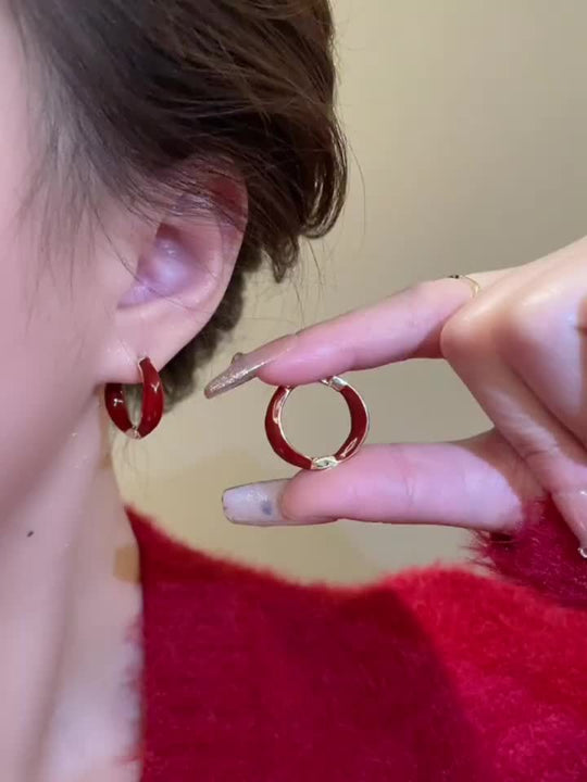 Vintage Elegant Circle Hoop Earrings
