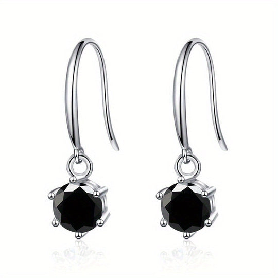 Delicate Round Moissanite Hook Earrings