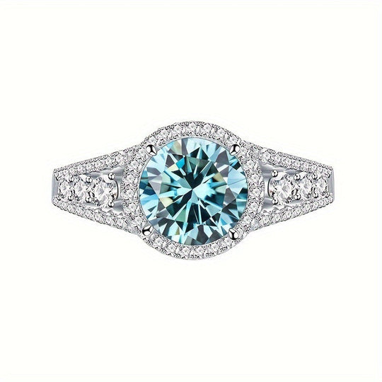 Luxury Blue Moissanite Ring