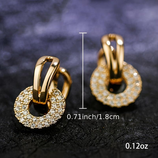 Round Synthetic Zirconia Earrings