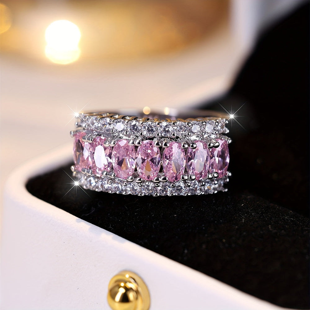 Clear Cubic Zirconia Wave Band Ring