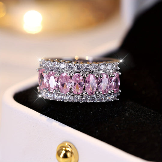 Clear Cubic Zirconia Wave Band Ring