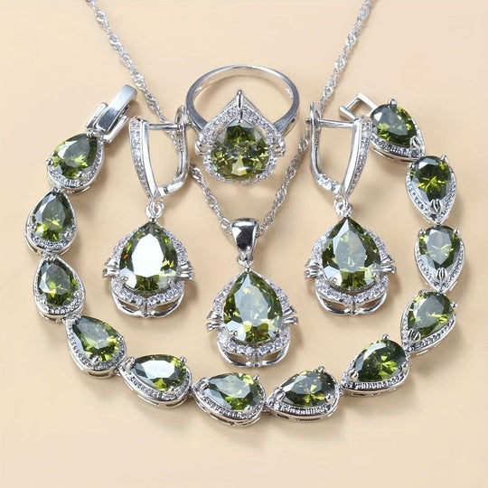 Elegant 5-Piece zirconia Jewelry Set