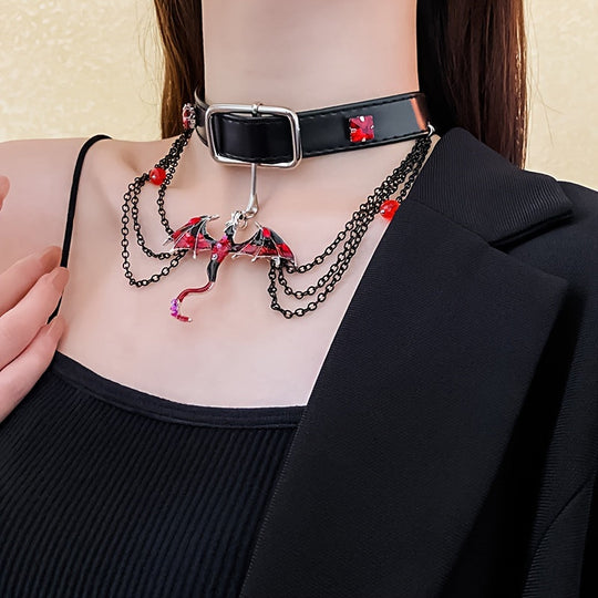 Punk Style Dragon Zodiac Tassel Necklace