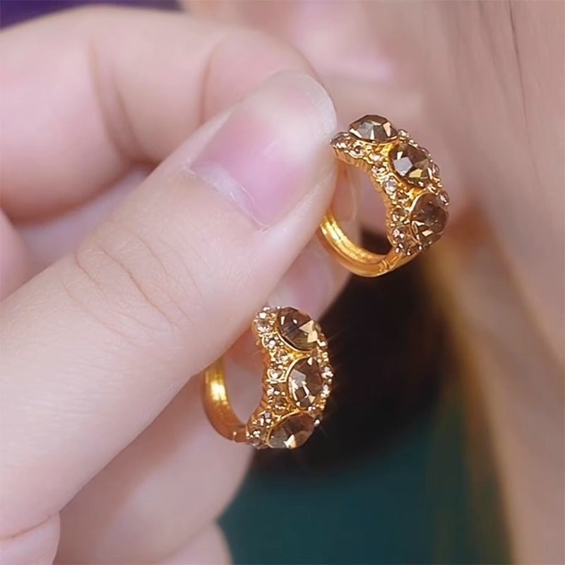 Elegant Rhinestone Hoop Earrings